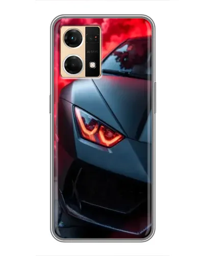 Чехол для OPPO Reno7 4G с картинкой «Lamborghini красное сияние»
