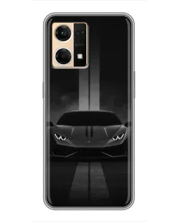 Чехол для OPPO Reno7 4G с картинкой «Lamborghini симметрия дорог»