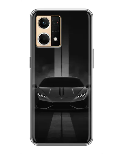 Чехол для OPPO Reno7 4G с картинкой «Lamborghini симметрия дорог»