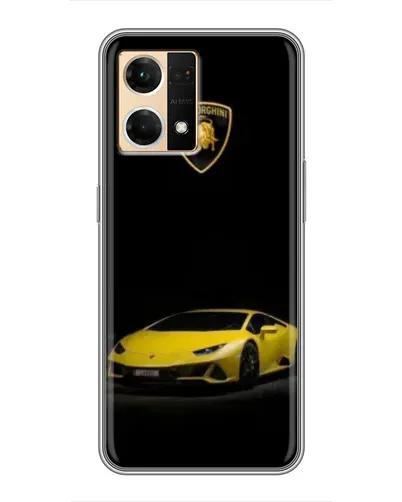 Чехол для OPPO Reno7 4G с картинкой «Lamborghini желтый акцент»