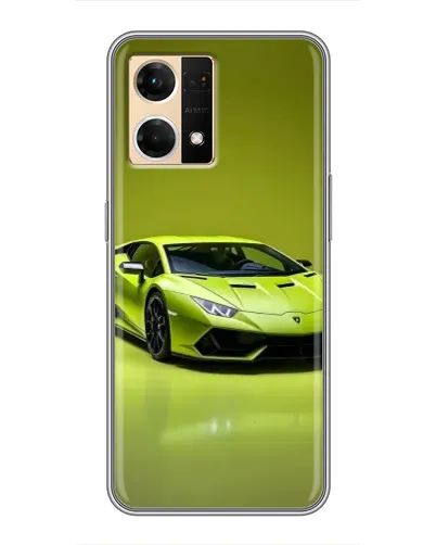 Чехол для OPPO Reno7 4G с картинкой «Салатовый Lamborghini Huracan»