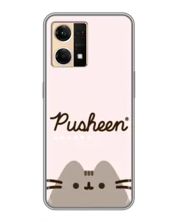 Чехол для OPPO Reno7 4G с картинкой «Pusheen логотип»