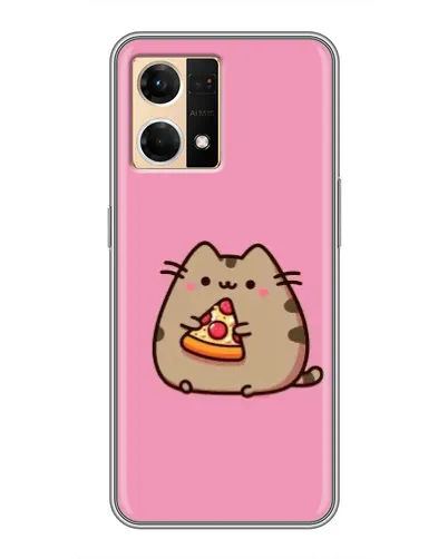 Чехол для OPPO Reno7 4G с картинкой «Пушин с пиццей»