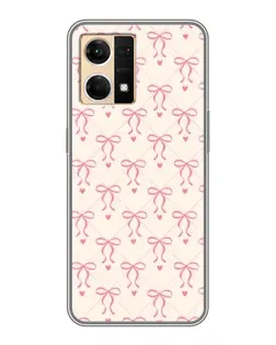 Чехол для OPPO Reno7 4G с картинкой «Розовые бантики Coquette»