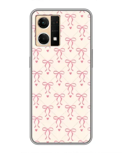 Чехол для OPPO Reno7 4G с картинкой «Розовые бантики Coquette»