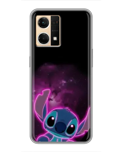 Чехол для OPPO Reno7 4G с картинкой «Неоновый Stitch» Чехол для OPPO Reno7 4G с картинкой «Неоновый Stitch»