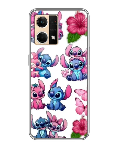 Чехол для OPPO Reno7 4G с картинкой «Стикеры Stitch и Angel» Чехол для OPPO Reno7 4G с картинкой «Стикеры Stitch и Angel»