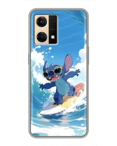 Чехол для OPPO Reno7 4G с картинкой «Стич на волне» Чехол для OPPO Reno7 4G с картинкой «Стич на волне»