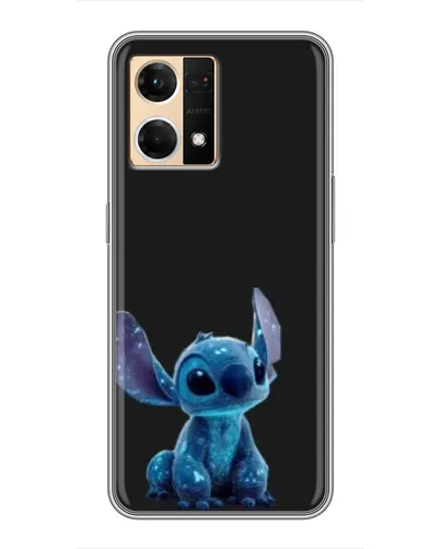 Чехол для OPPO Reno7 4G с картинкой «Стич на черном» Чехол для OPPO Reno7 4G с картинкой «Стич на черном»