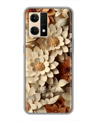 Чехол для OPPO Reno7 4G с картинкой «Бежевый флористический декор»