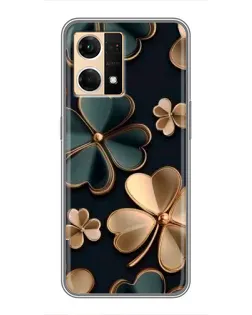 Чехол для OPPO Reno7 4G с картинкой «Клевер в золоте» Чехол для OPPO Reno7 4G с картинкой «Клевер в золоте»