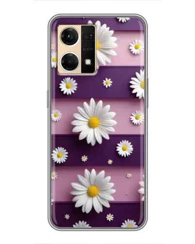 Чехол для OPPO Reno7 4G с картинкой «Ромашки на фиолетовом»