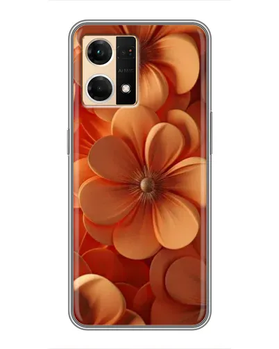 Чехол для OPPO Reno7 4G с картинкой «Оранжевый макро цветок»