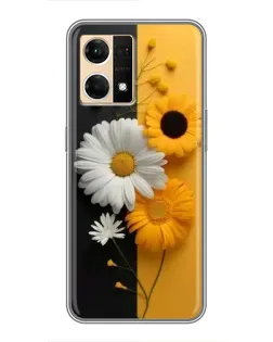 Чехол для OPPO Reno7 4G с картинкой «Подсолнух и ромашка» Чехол для OPPO Reno7 4G с картинкой «Подсолнух и ромашка»