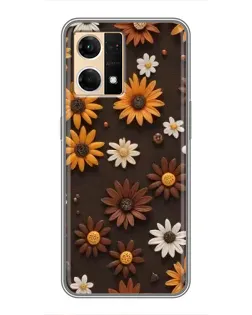 Чехол для OPPO Reno7 4G с картинкой «Узор из маленьких подсолнухов» Чехол для OPPO Reno7 4G с картинкой «Узор из маленьких подсолнухов»