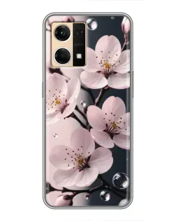 Чехол для OPPO Reno7 4G с картинкой «Нежная сакура и капли» Чехол для OPPO Reno7 4G с картинкой «Нежная сакура и капли»