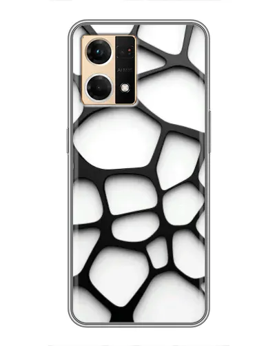 Чехол для OPPO Reno7 4G с картинкой «Белая объемная сетка»