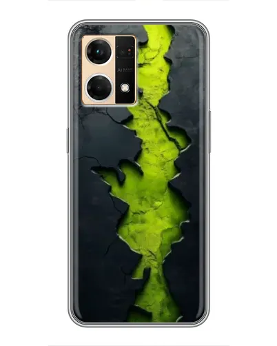 Чехол для OPPO Reno7 4G с картинкой «Салатовый разлом скалы»