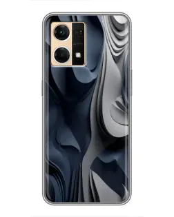 Чохол для OPPO Reno7 4G з картинкою «Об'ємні сині складки» Чохол для OPPO Reno7 4G з картинкою «Об'ємні сині складки»