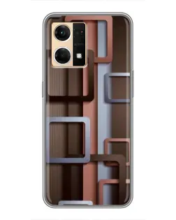Чохол для OPPO Reno7 4G з картинкою «Коричневі об'ємні квадрати» Чохол для OPPO Reno7 4G з картинкою «Коричневі об'ємні квадрати»