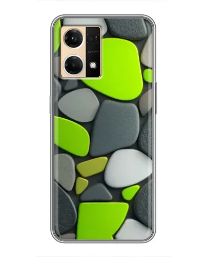 Чехол для OPPO Reno7 4G с картинкой «Яркая неоновая галька»