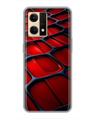 Чехол для OPPO Reno7 4G с картинкой «Красная глянцевая сетка»