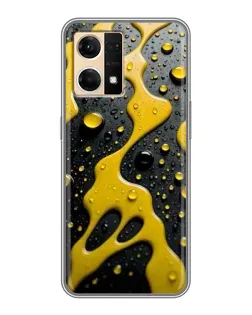 Чехол для OPPO Reno7 4G с картинкой «Жидкое желтое золото»