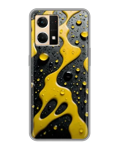 Чехол для OPPO Reno7 4G с картинкой «Жидкое желтое золото»
