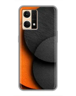 Чехол для OPPO Reno7 4G с картинкой «Геометрия оранжевых кругов»