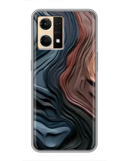 Чехол для OPPO Reno7 4G с картинкой «Цветные волны каньона»