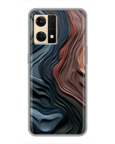 Чехол для OPPO Reno7 4G с картинкой «Цветные волны каньона»