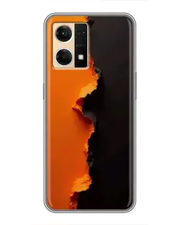 Чехол для OPPO Reno7 4G с картинкой «Оранжевый разлом»
