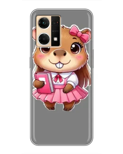 Чехол для OPPO Reno7 4G с картинкой «Девочка капибара»