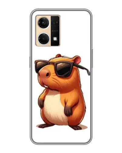 Чехол для OPPO Reno7 4G с картинкой «Капибара в очках»