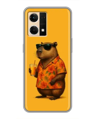 Чехол для OPPO Reno7 4G с картинкой «Капибара на отдыхе»