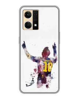Чехол для OPPO Reno7 4G с картинкой «Акварельный Месси Барселона» Чехол для OPPO Reno7 4G с картинкой «Акварельный Месси Барселона»
