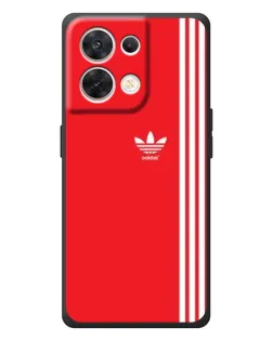Чехол для OPPO Reno 8 5G с картинкой «Красный минимализм Adidas»