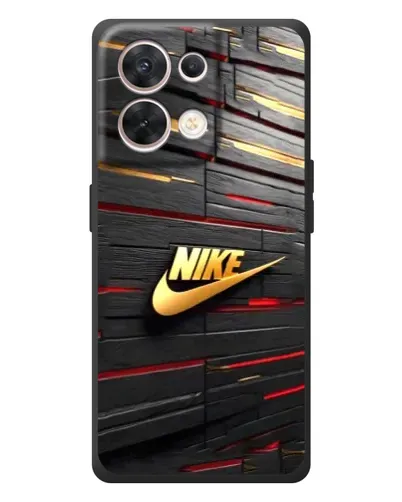 Чехол для OPPO Reno 8 5G с картинкой «Золотой Nike на металле»