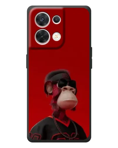 Чехол для OPPO Reno 8 5G с картинкой «Bored Ape в красном»
