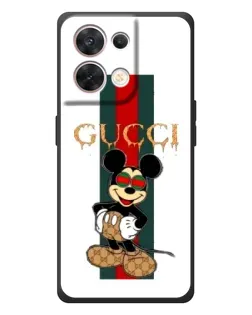 Чехол для OPPO Reno 8 5G с картинкой «Микки Маус Gucci — полосы» Чехол для OPPO Reno 8 5G с картинкой «Микки Маус Gucci — полосы»