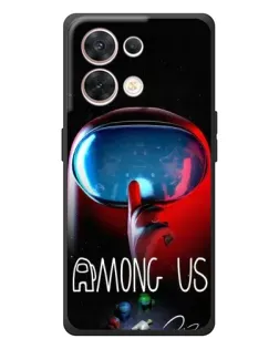 Чехол для OPPO Reno 8 5G с картинкой «Красный импостер — макро»