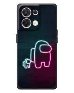 Чехол для OPPO Reno 8 5G с картинкой «Among Us неон-арт»