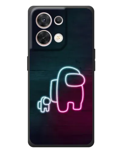 Чехол для OPPO Reno 8 5G с картинкой «Among Us неон-арт» Чехол для OPPO Reno 8 5G с картинкой «Among Us неон-арт»