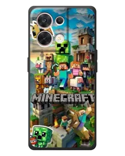 Чехол для OPPO Reno 8 5G с картинкой «Замок Minecraft»