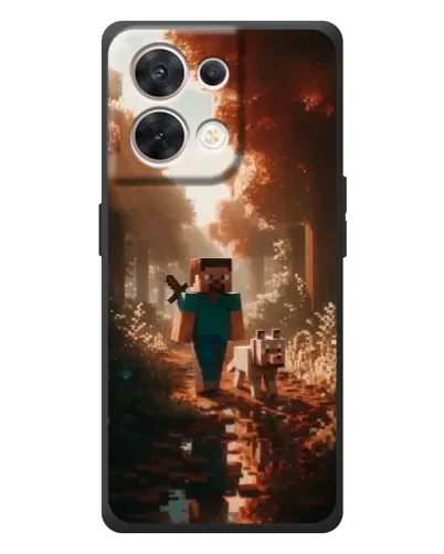 Чехол для OPPO Reno 8 5G с картинкой «Стив в лесу»