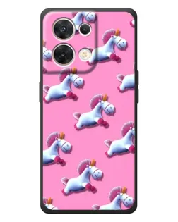 Чехол для OPPO Reno 8 5G с картинкой «Единороги на розовом»