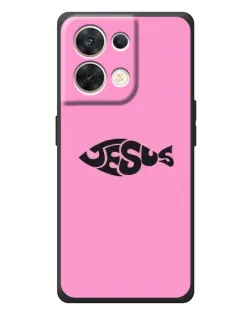 Чехол для OPPO Reno 8 5G с картинкой «Розовый символ  Jesus»