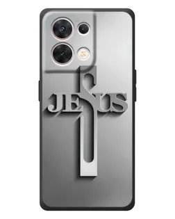 Чехол для OPPO Reno 8 5G с картинкой «Металлический крест Jesus»