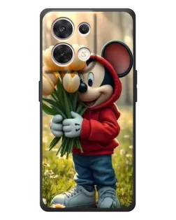 Чехол для OPPO Reno 8 5G с картинкой «Микки с тюльпанами»