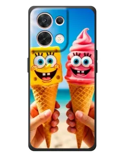 Чехол для OPPO Reno 8 5G с картинкой «Спанч Боб мороженое»